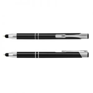 The TRENDS Panama Stylus Pen is a retractable aluminium ball pen with shiny barrels. Stylus and Black Ink. 13 colours.