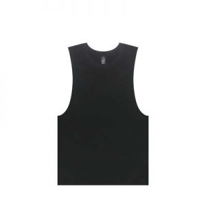 The Cloke Big Air Tank is a singlet with large armholes & raw edges. In 4 colours. Up to size 5xl. Great branded singlets.