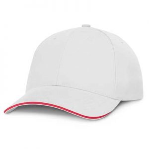 The TRENDS Swift Cap White is a premium quality, 6 panel cap. Made from white heavy brushed cotton. Contrast sandwich trim. 5 colours.