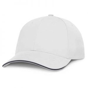 The TRENDS Swift Cap White is a premium quality, 6 panel cap. Made from white heavy brushed cotton. Contrast sandwich trim. 5 colours.