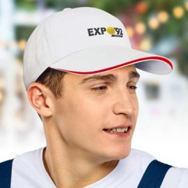 The TRENDS Swift Cap White is a premium quality, 6 panel cap. Made from white heavy brushed cotton.  Contrast sandwich trim. 5 colours.