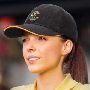 The TRENDS Swift Cap Black is a premium quality, structured 6 panel cap.  Brushed Heavy cotton.  Contrast sandwich trims. 8 colours
