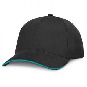 The TRENDS Swift Cap Black is a premium quality, structured 6 panel cap.  Brushed Heavy cotton.  Contrast sandwich trims. 8 colours