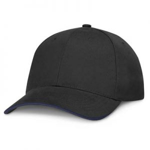 The TRENDS Swift Cap Black is a premium quality, structured 6 panel cap.  Brushed Heavy cotton.  Contrast sandwich trims. 8 colours