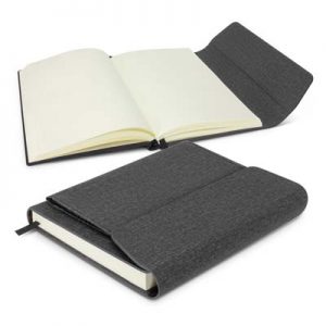 The TRENDS Stanford Notebook is an outstanding medium size notebook with large pocket on front.  Debossing or print available. 