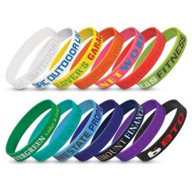 The TRENDS Silicone Wrist Bands are a great promo product and good for fundraising.  This listing is for debossed bands - please see other listings for branding options.