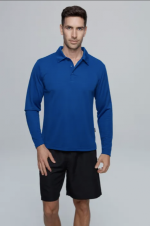 The Aussie Pacific Mens Botany Long Sleeve Polo shirt is made from 100% Driwear polyester moisture removal.  6 colours.  Great branded polos and sportswear.