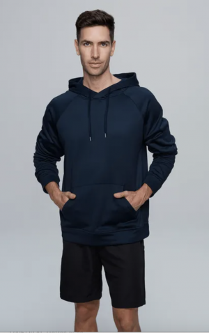 1527 The Aussie Pacific Crusader Mens Hoodie is a 100% polyester brushed fleece mens hoodie with front pocket. Available in 7 colours. Sizes XS - 3XL, 5XL, 7XL.