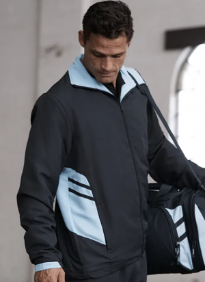 1611 The Aussie Pacific Tasman Mens Tracktop is a 100% polyester, full length zip track top with pockets. 17 colours. Sizes S - 3XL, 5XL.