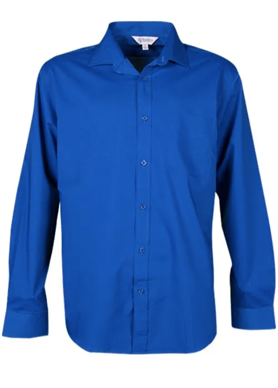 MOSMAN MENS SHIRT LONG SLEEVE - NAVY main image 0