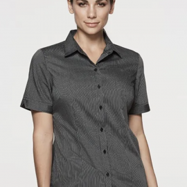 The Aussie Pacific Henley Lady Shirt Long Sleeve is a 65% polyester/35% cotton striped ladies shirt. Available in 3 colours. Sizes 4 - 26.