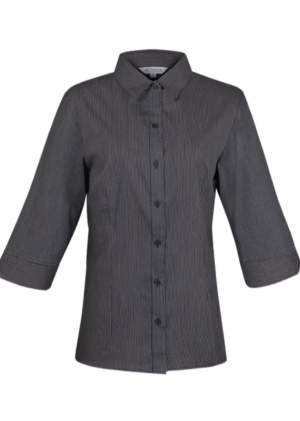 The Aussie Pacific Henley Lady Shirt 3/4 Sleeve is a 65% polyester/35% cotton striped ladies shirt. Available in 3 colours. Sizes 4 - 26.