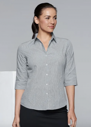 The Aussie Pacific Toorak Lady Shirt 3/4 Sleeve is a 65% polyester, mini-check shirt. Available in 3 colours. Sizes 4 - 26.