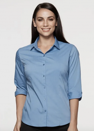 2903T The Aussie Pacific Mosman Ladies Shirt 3/4 Sleeve is a 70% polyester, comfortable fit ladies shirt. Available in 8 colours. Sizes 4 - 26.