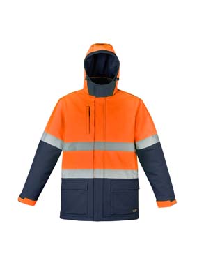 The Syzmik Unisex Hi Vis Antarctic Softshell Taped Jacket is a oxford bonded polyester softshell. 330 gsm Warm quilted lining. 2 colours