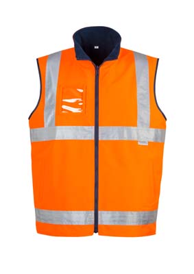 The Syzmik Mens Hi Vis Lightweight Fleece Lined Vest is 100% oxford polyester.  Available in Yellow or Orange.  Reversible with fleece inner.