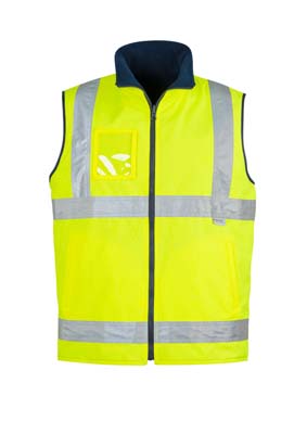 The Syzmik Mens Hi Vis Lightweight Fleece Lined Vest is 100% oxford polyester.  Available in Yellow or Orange.  Reversible with fleece inner.
