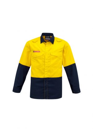 The Syzmik Mens Hi Vis Spliced Shirt is a 93% Meta-Aramid, light weight, long sleeved shirt. Available in 2 colours. Sizes XXS - 5XL, 7XL.