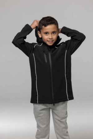 The Aussie Pacific Aspen Kids Jackets is a heavy weight, softshell jacket with concealed hood. Available in 2 colours. Sizes 4 - 16.