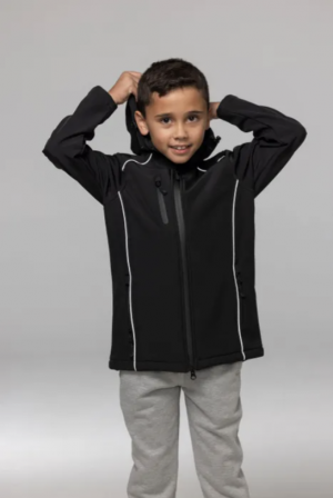 3531 The Aussie Pacific Aspen Kids Jackets is a heavy weight, softshell jacket with concealed hood. Available in 2 colours. Sizes 4 - 16.