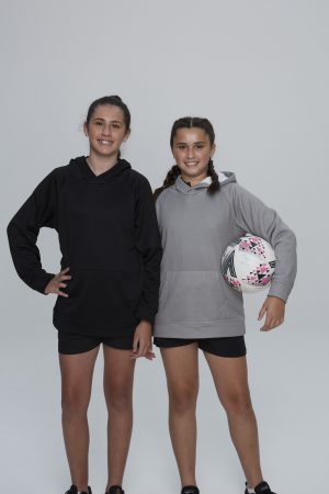 3_Crusader_Hoodie_Duo01 The Aussie Pacific Crusader Kids Hoodie is a 100% polyester brushed fleece kids hoodie with front pocket. 7 colours. Sizes 4 - 16.