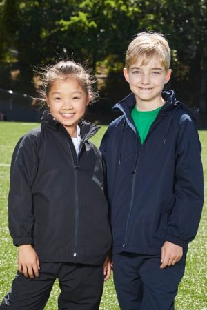 The Unlimited Edition Latitude Kids Track Jacket is a 100% polyester track jacket with hood. Available in 2 colours. Sizes 4 - 12.