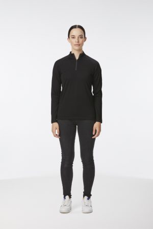 MW06W_Black The Unlimited Edition Milford Womens Merino 1/4 Zip Sweater is a 100% merino wool sweater with 1/4 zip. Available in Black. Sizes 8 - 20.