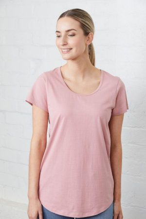 T350W-Stacy-Tee_1--600x900 The Unlimited Edition Stacy Womens Tee is a 100% combed cotton, scoop neck tee. Available in 8 colours. Sizes 6 - 16.