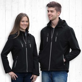 The Catalogue Hybrid Jacket is a 100% polyester, softshell jacket. Available in Black Heather. Sizes XXS - 3XL, 5XL.