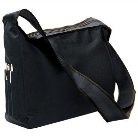 The Catalogue Conference Shoulder Bag is a woven polyester bag with zipped compartment and velcro strap. Available in Black.
