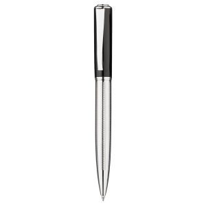 The Catalogue Pescara Ballpoint Pen is a metal, twist action, ballpoint pen. Available in Chrome/Black. Black ink.