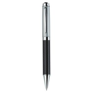 696-carbon-fibre-ballpoint-pen The Catalogue Carbon Fibre Ballpoint Pen is a metal, twist action, ballpoint pen. Available in Silver. Black ink.