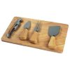 The Catalogue Book Box Cheese Set is a 5 piece cheese set with a rubber wood board. Cheese knives, a cheese fork and a waiters friend.