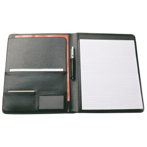 The Catalogue A4 Pad Cover is a leather-look pad cover that includes a pad, pockets and holders. Perfect for a busy working day.