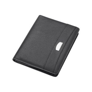 The Catalogue iPad Cover is a Nappa leather, zippered cover for iPads. Writing pad included and multiple holders.