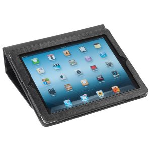 The Catalogue iPad Cover is an imitation leather, magnetic cover for iPads. Media panel holds iPad/tablet to ensure it doesn't fall out.