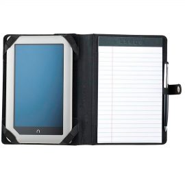 The Catalogue Pedova ETech Jr. Padfolio With Snap Closure is an Ultrahyde folder with brackets for devices and a writing pad.