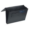 The Catalogue A4 Expandable File Portfolio is an imitation portfolio with accordion document compartments. Business card holders on front.