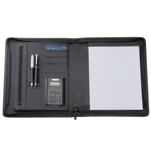 The Catalogue A4 Bonded Leather Compendium is perfect for holding everything you need for a busy working day. Available in Black.