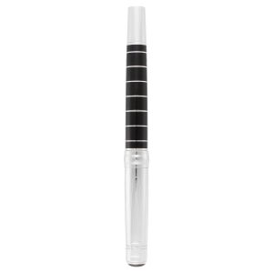 The Catalogue Cutter & Buck Roller Ball Pen is a smart, metal pen. Silver plated with black resin. Black ink. Removable cap.