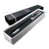 The Catalogue Cutter & Buck Roller Ball Pen is a smart, metal pen. Silver plated with black resin. Black ink. Removable cap.