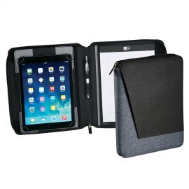 The Catalogue Case Logic Berkeley Tech Padfolio is an Ultrahyde/polyester folder. Brackets to hold your iPad/tablet. Writing pad included.