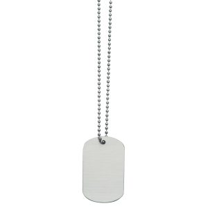The Catalogue Metal Dog Tag is a stainless steel blank dog tag. Custom brand with laser engraving. Includes chain.