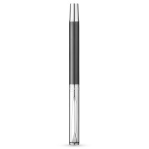 The Catalogue Luxe Vincenzo Pen Set is a metal, roller ball pen with removable cap. Rubberised stylus end. Black ink.