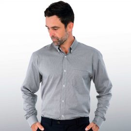 The Catalogue Barkers Norfolk Shirt – Mens is a 100% cotton shirt. Tapered fit. Available in Grey. Sizes S - 3XL, 5XL.