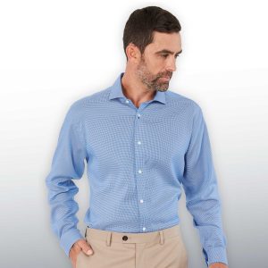 The Catalogue Barkers Quadrant Shirt – Mens is a 100% cotton shirt. Tapered fit. Available in Cobalt Blue. Sizes S - 3XL, 5XL.
