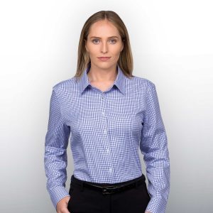 The Catalogue Barkers Stamford Check Shirt – Womens is a 100% cotton shirt. Tapered fit. Available in Navy/Blue/White. Sizes 8 - 20.
