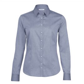 The Catalogue The Bretton Shirt – Womens is a 65% polyester/35% cotton shirt. Tapered fit. Available in Steel Navy. Sizes 8 - 26.