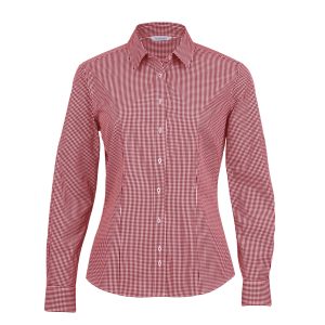 The Catalogue The Kingston Check Shirt – Womens is a 100% cotton shirt. Tapered fit. Available in 4 colours. Sizes 8 - 26.