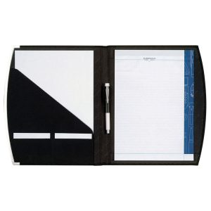 The Catalogue Alu Edge A4 Metal Plate Portfolio is a 1200D material folder with an aluminium edge panel. Writing pad included.